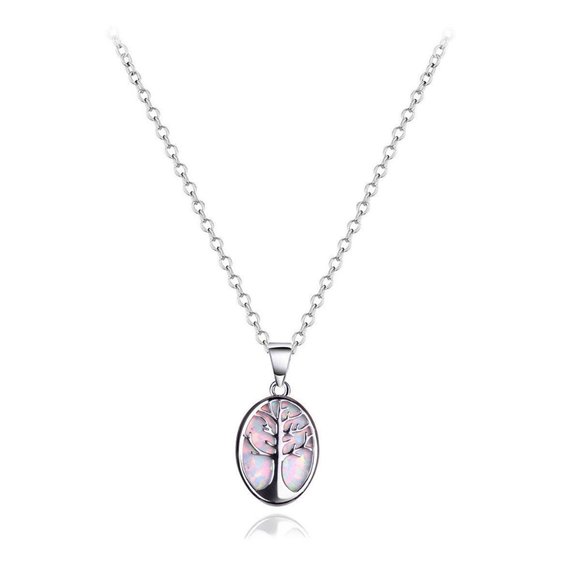 Other - NEW! Opal Oval Tree of Life Silver Pendant & Necklace - BOUTIQUE Gift Present